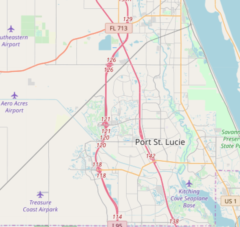 Map of Port St. Lucie, Florida